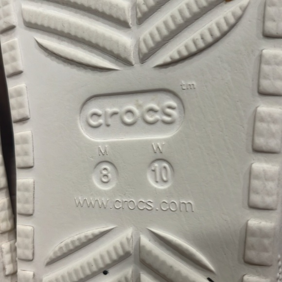 Crocs women’s white with gray lining slides sandals size 10 . - Picture 7 of 9